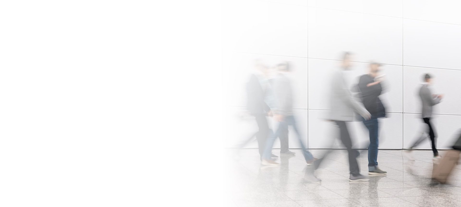 people walking by in a blur